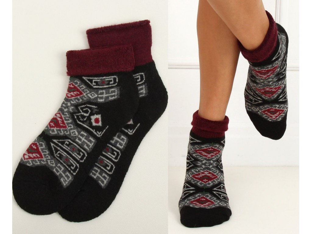 Teplé zimní ponožky Carolyn černé