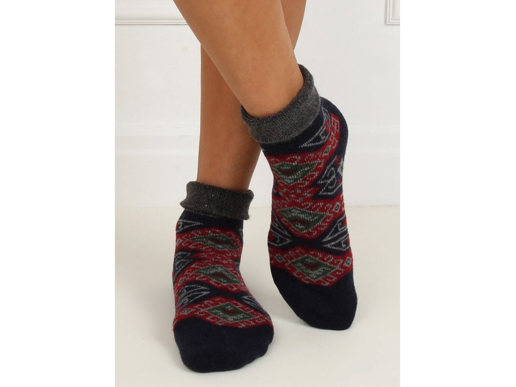 Teplé zimní ponožky Carolyn granátové