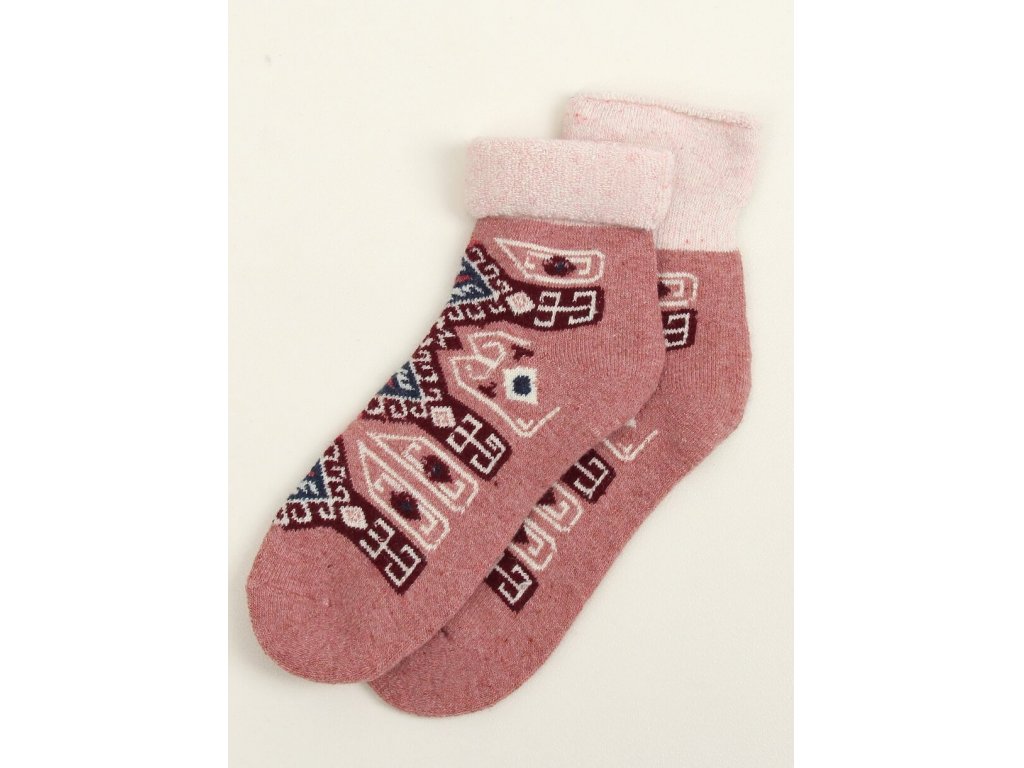 Teplé zimní ponožky Carolyn růžové