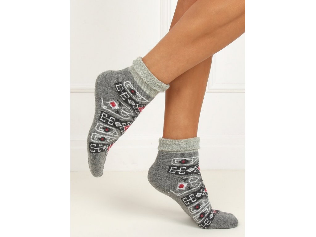 Teplé zimní ponožky Carolyn světle šedé