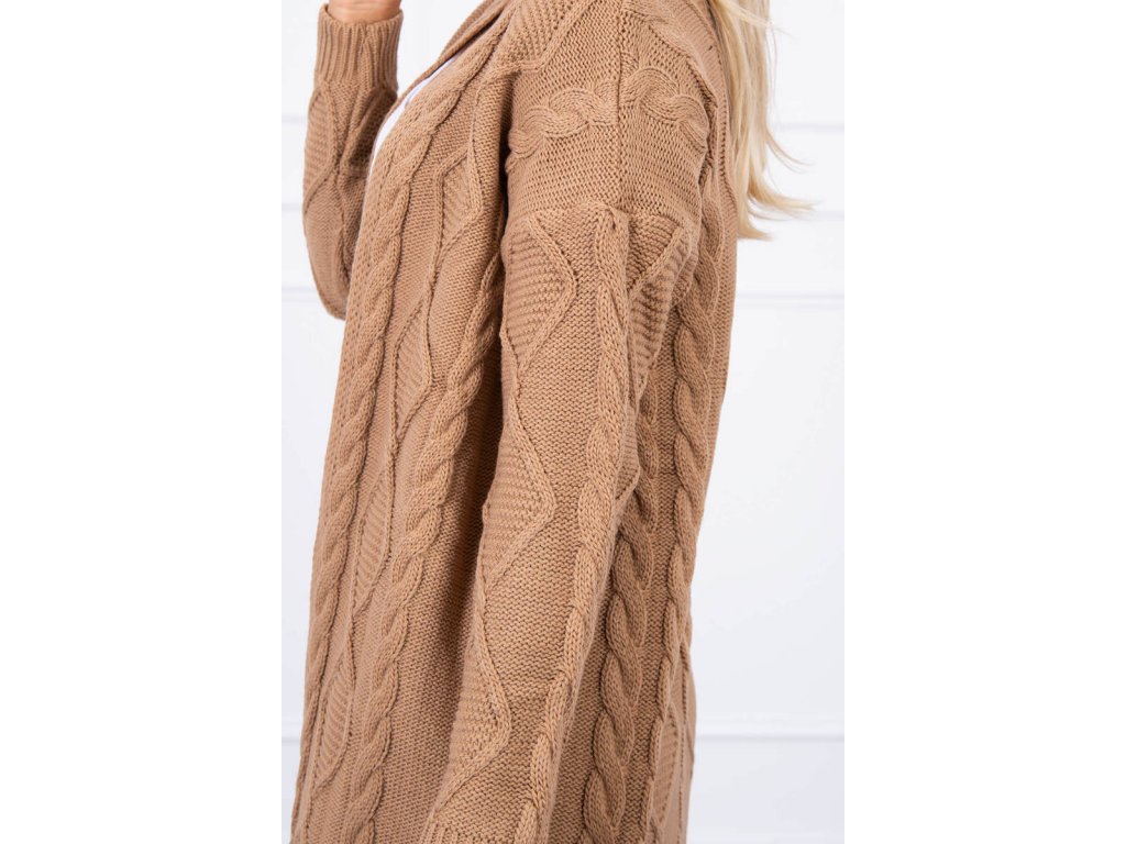 Teplý pletený cardigan Faye camel