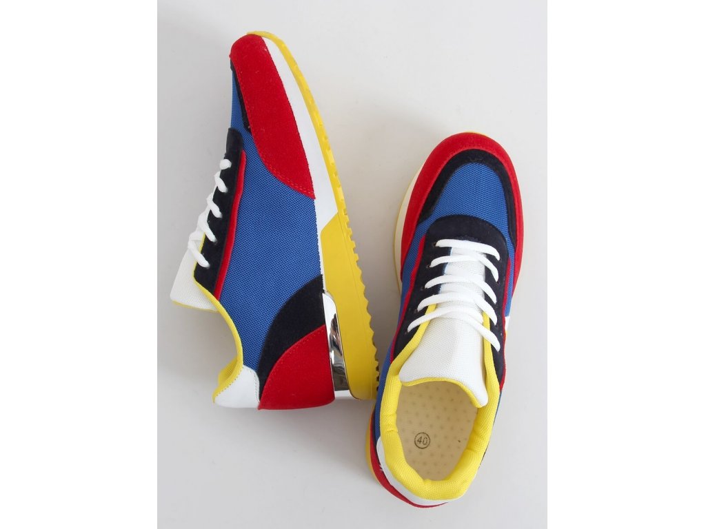 Trendy sportovní boty Olive modré/červené/žluté