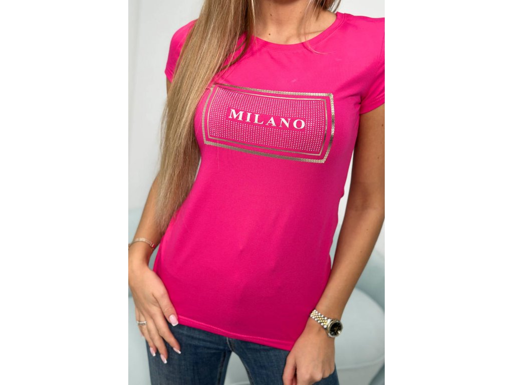 Tričko Milano s kamínky Linda fuchsiové