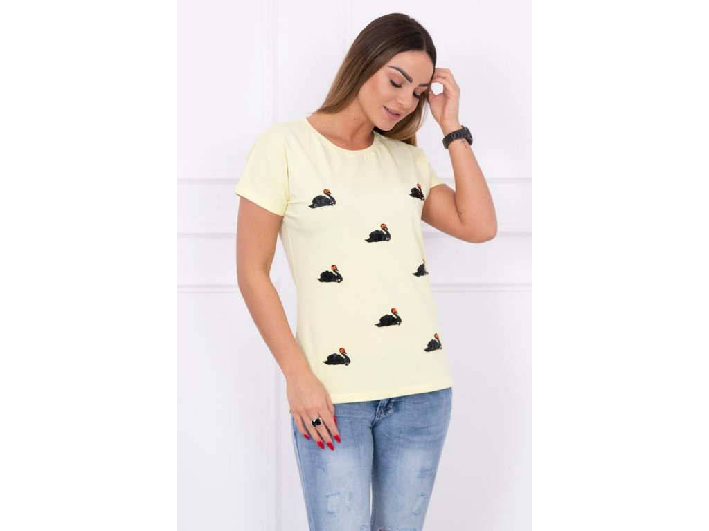 Tričko s labutěmi Lexy žluté