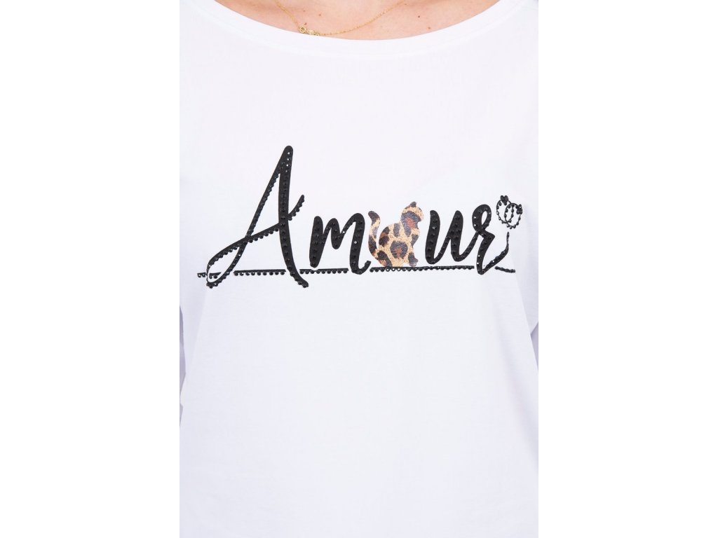 Tričko s nápisem Amour bílé