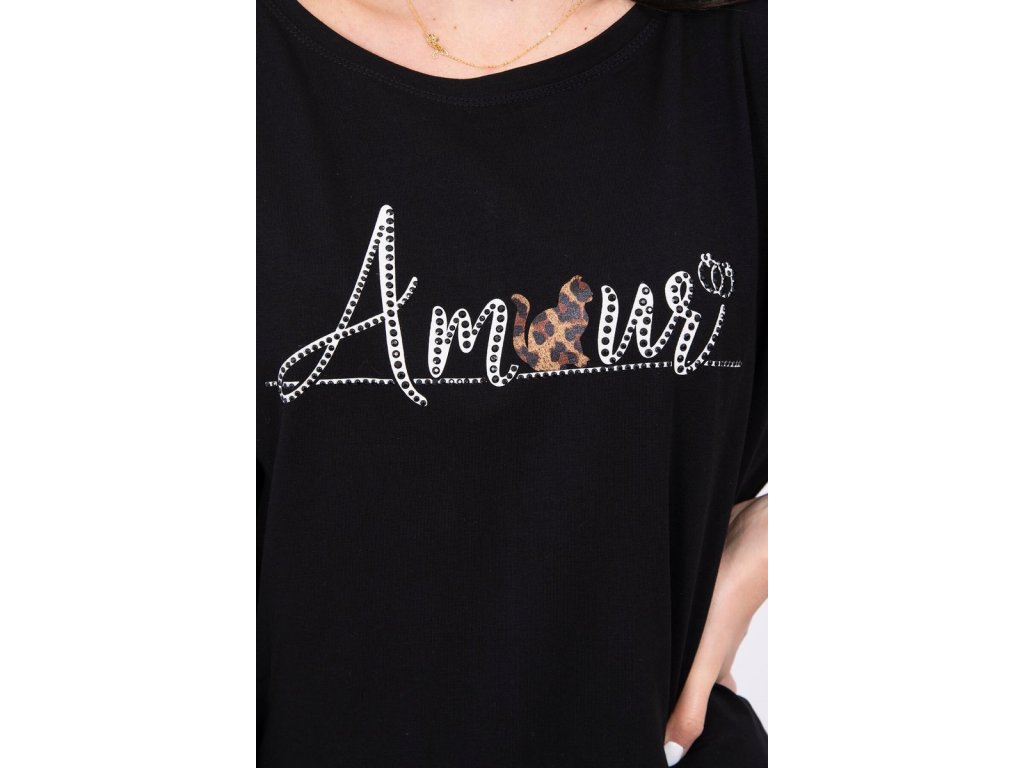 Tričko s nápisem Amour černé
