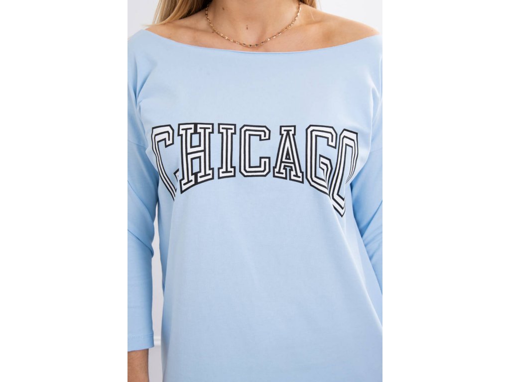Tričko s nápisem CHICAGO Lyndsey světle modré