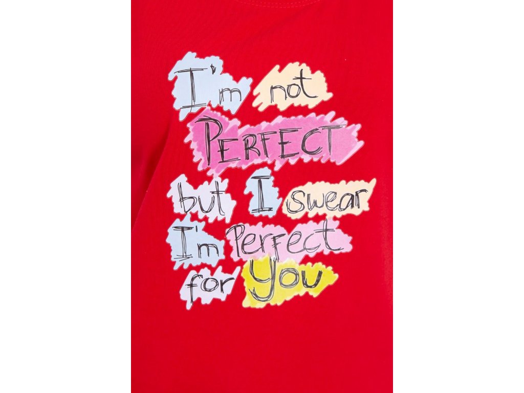 Tričko s nápisem PERFECT červené