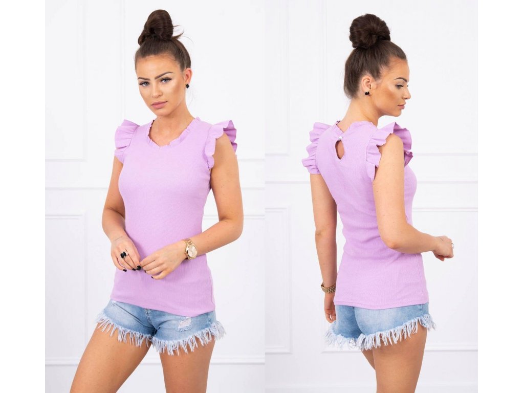 Tričko s volánky Mabelle fialové