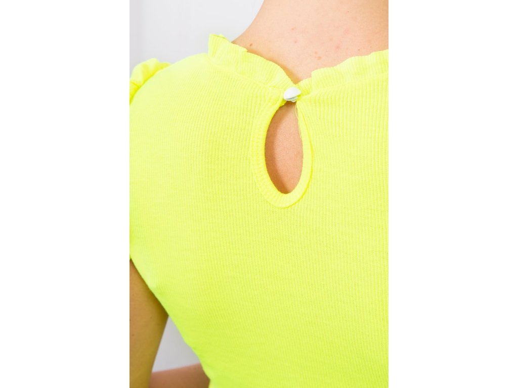 Tričko s volánky Mabelle neonově žluté