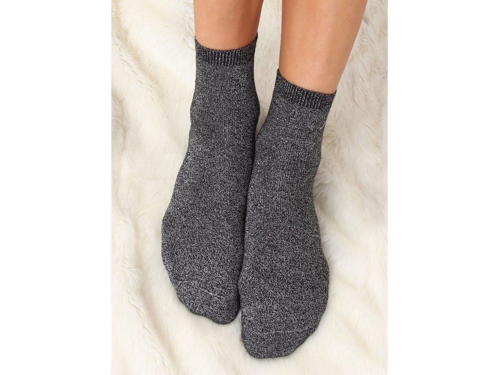 Třpytivé ponožky Cristina černé