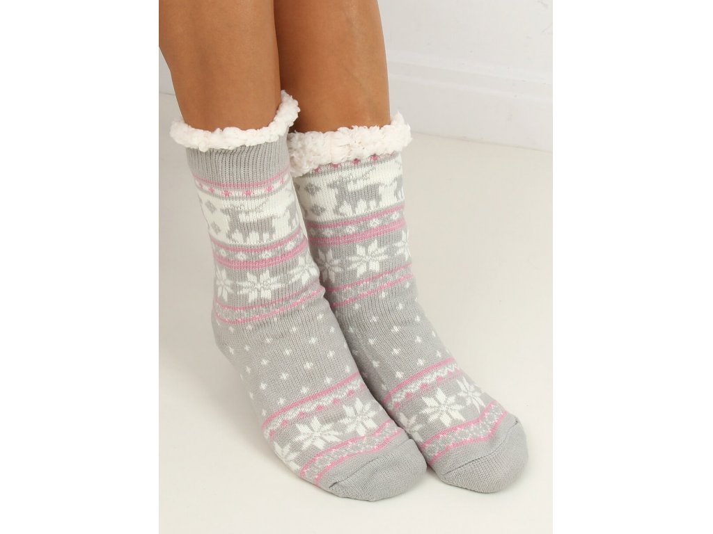 Vánoční ponožky s beránkem Rebecca šedé