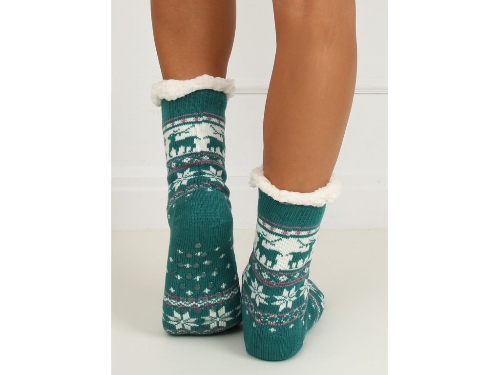 Vánoční ponožky s beránkem Rebecca zelené