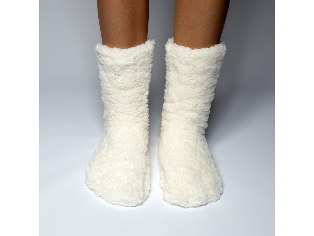 Vlněné ponožky Lilian bílé