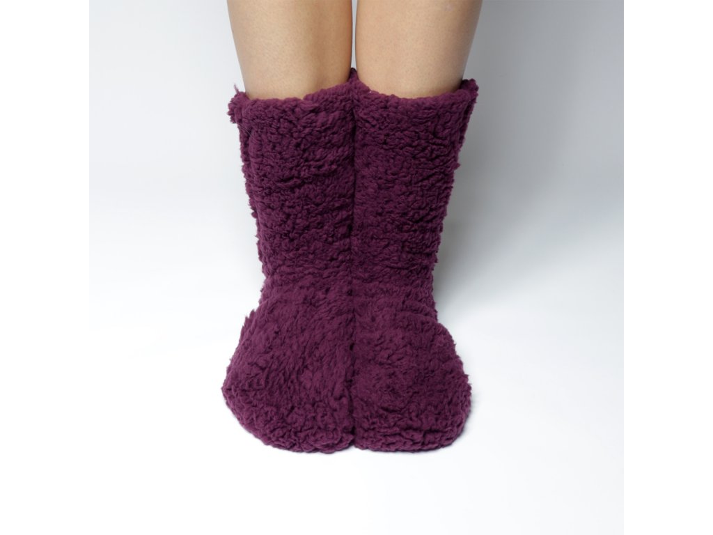 Vlněné ponožky Lilian fialové