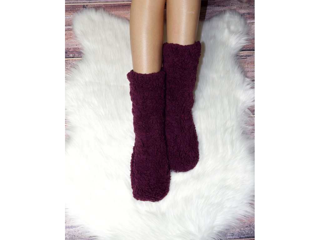 Vlněné ponožky Lilian fialové