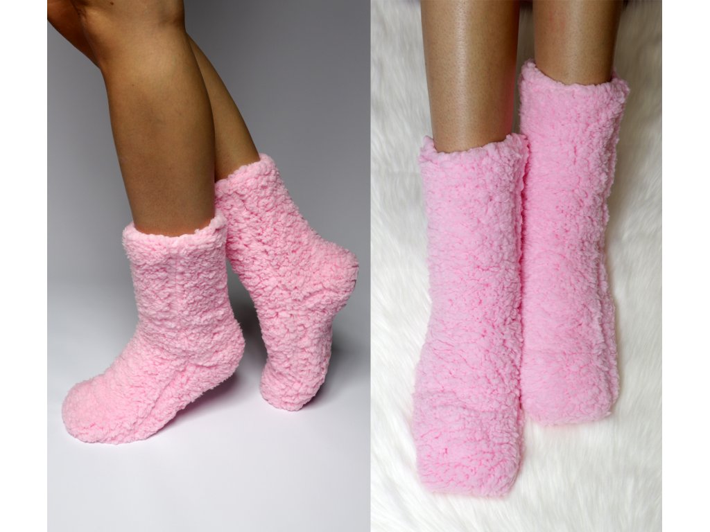 Vlněné ponožky Lilian růžové