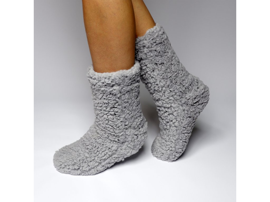 Vlněné ponožky Lilian šedé