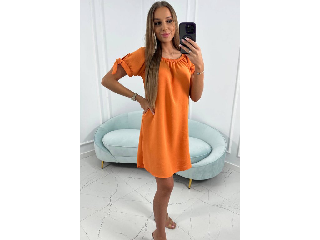 Volné letní šaty Hallie oranžové