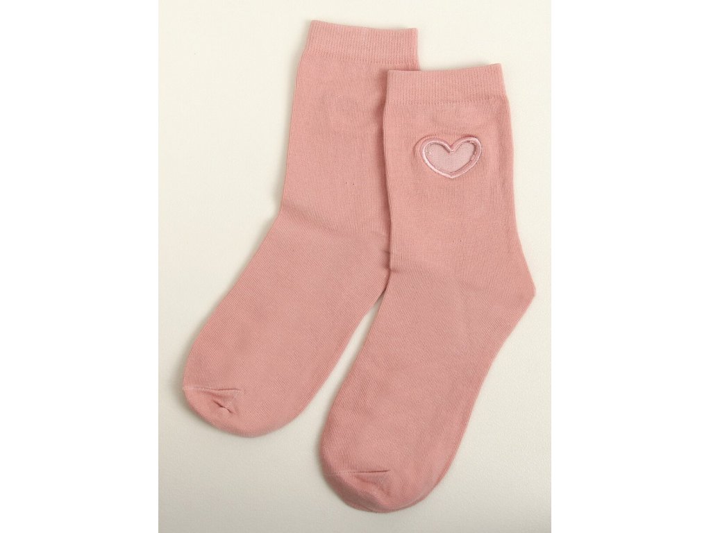 Vysoké ponožky se srdíčkem Deborah růžové