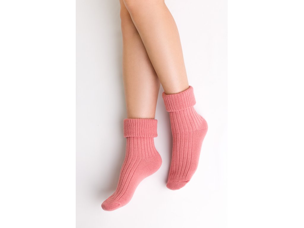 Vysoké teplé ponožky Sheba růžové