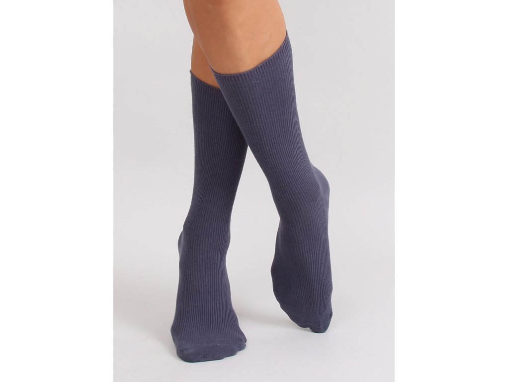 Vysoké žebrované ponožky Dorthy fialové