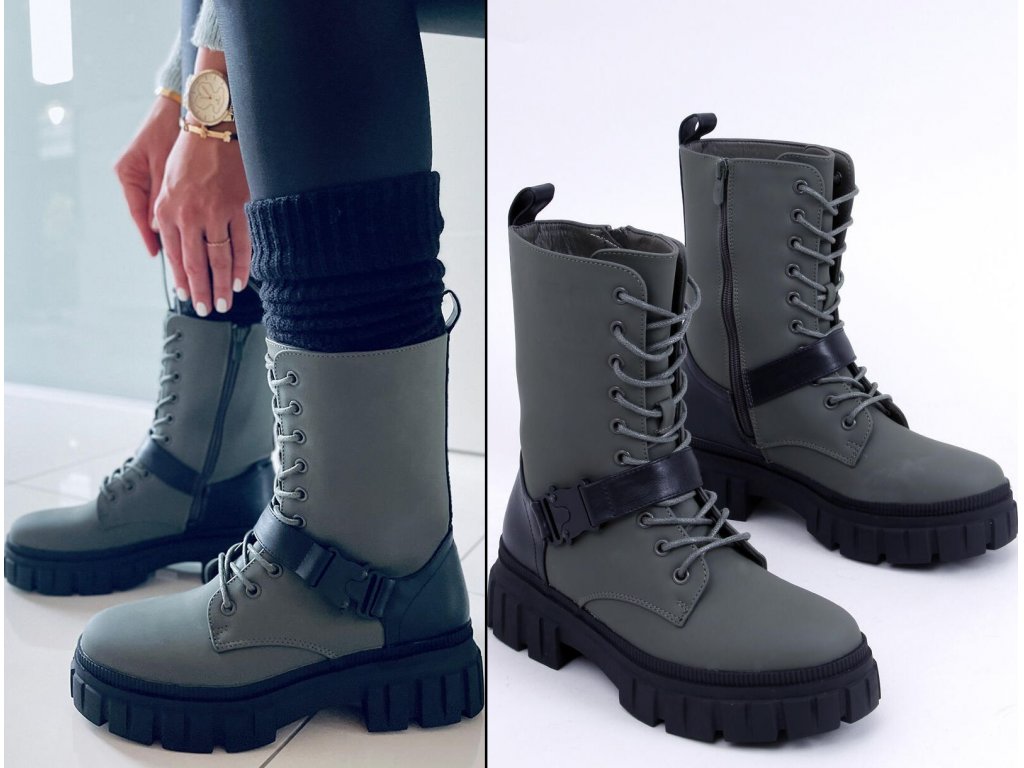 Workery s páskem Love khaki