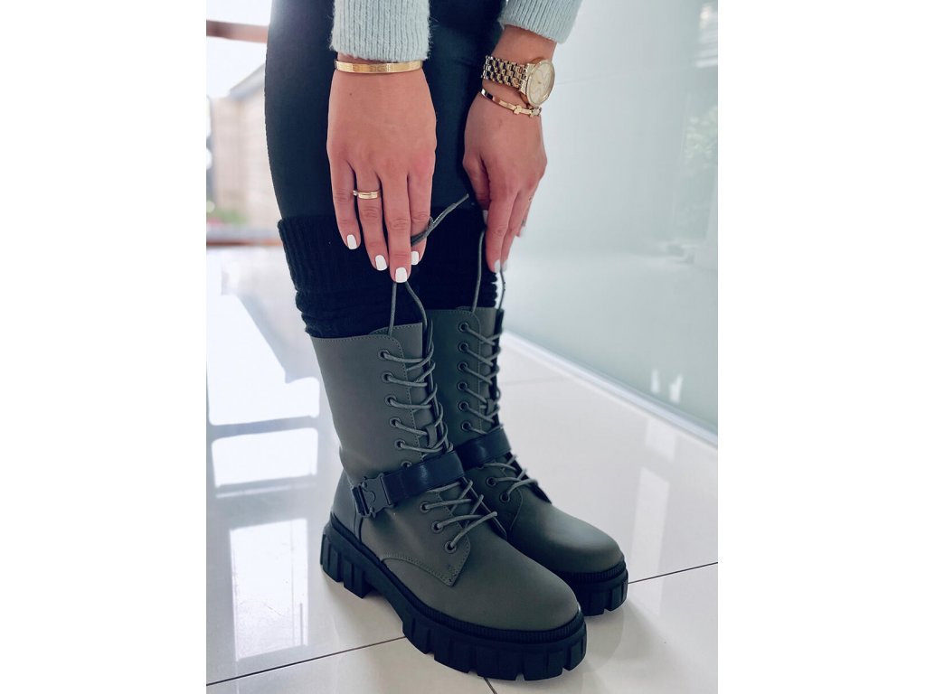 Workery s páskem Love khaki