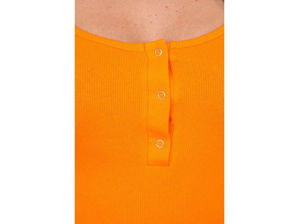 Žebrované šaty s knoflíky Alena oranžové