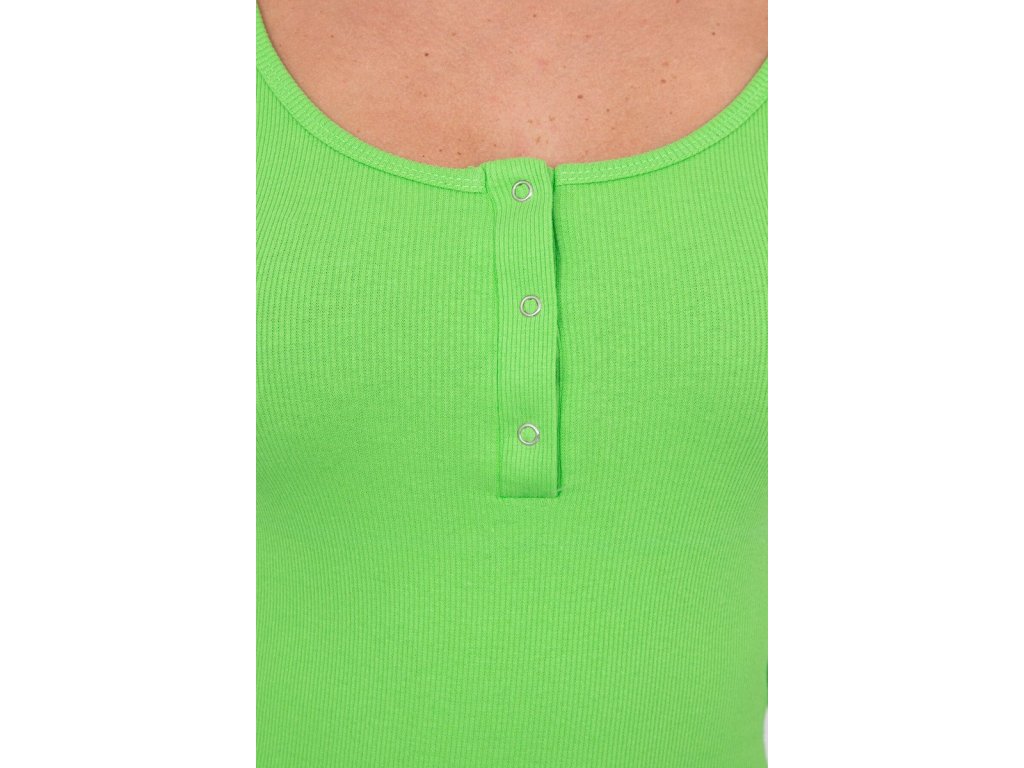 Žebrované šaty s knoflíky Alena zelené