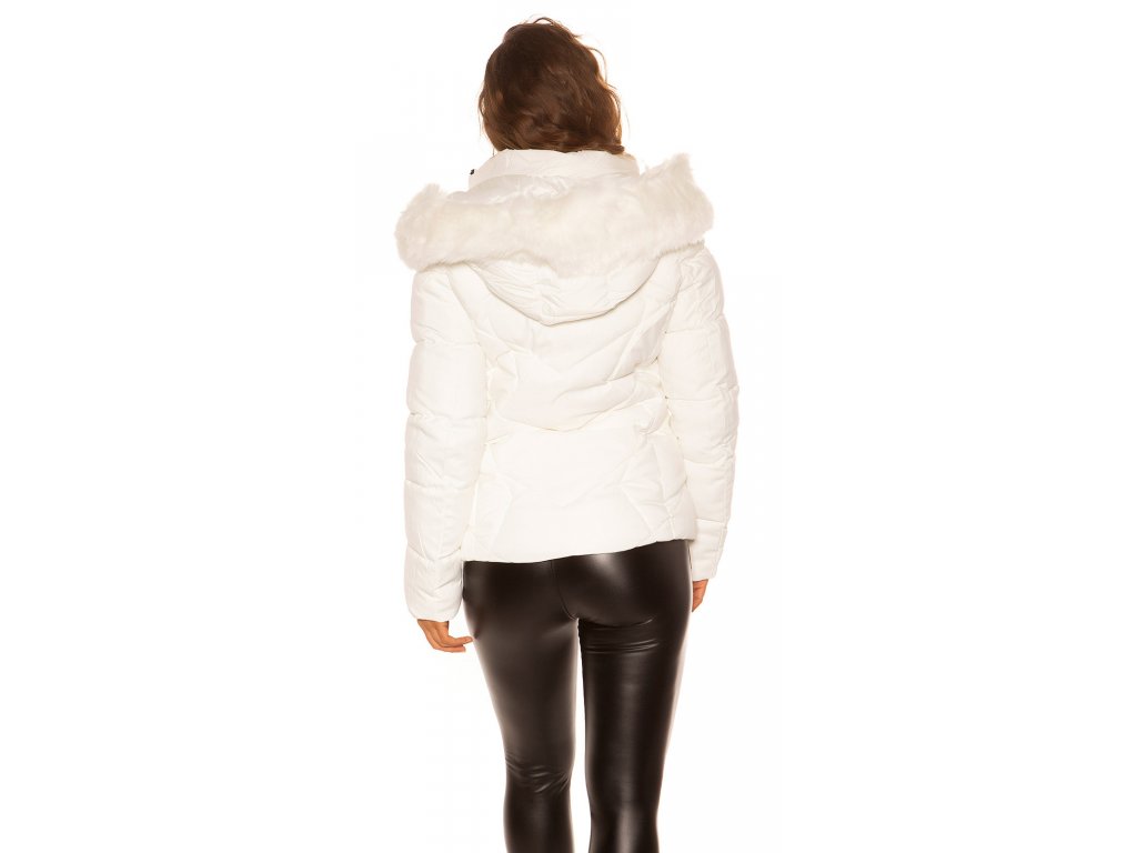 Zimní bunda s odnímatelnou kapucí Colena bílá