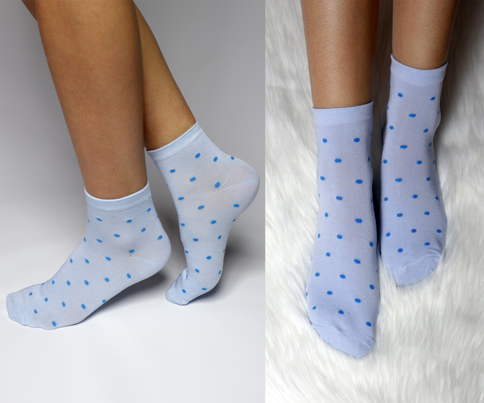 Bambusové puntíkované ponožky Amalee modré Velikost: 35-38