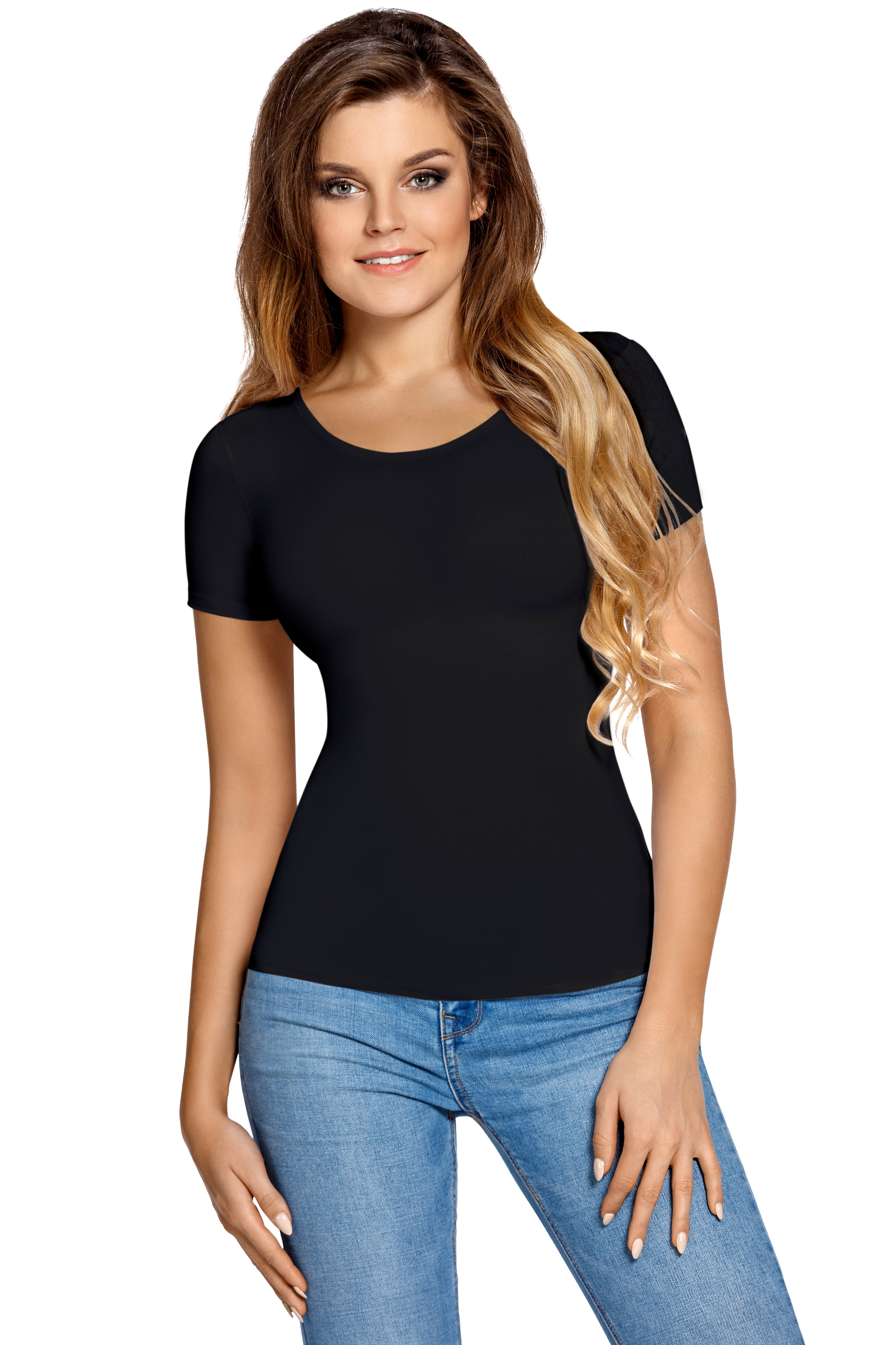 Dámské basic tričko Meredith černé Velikost: XL