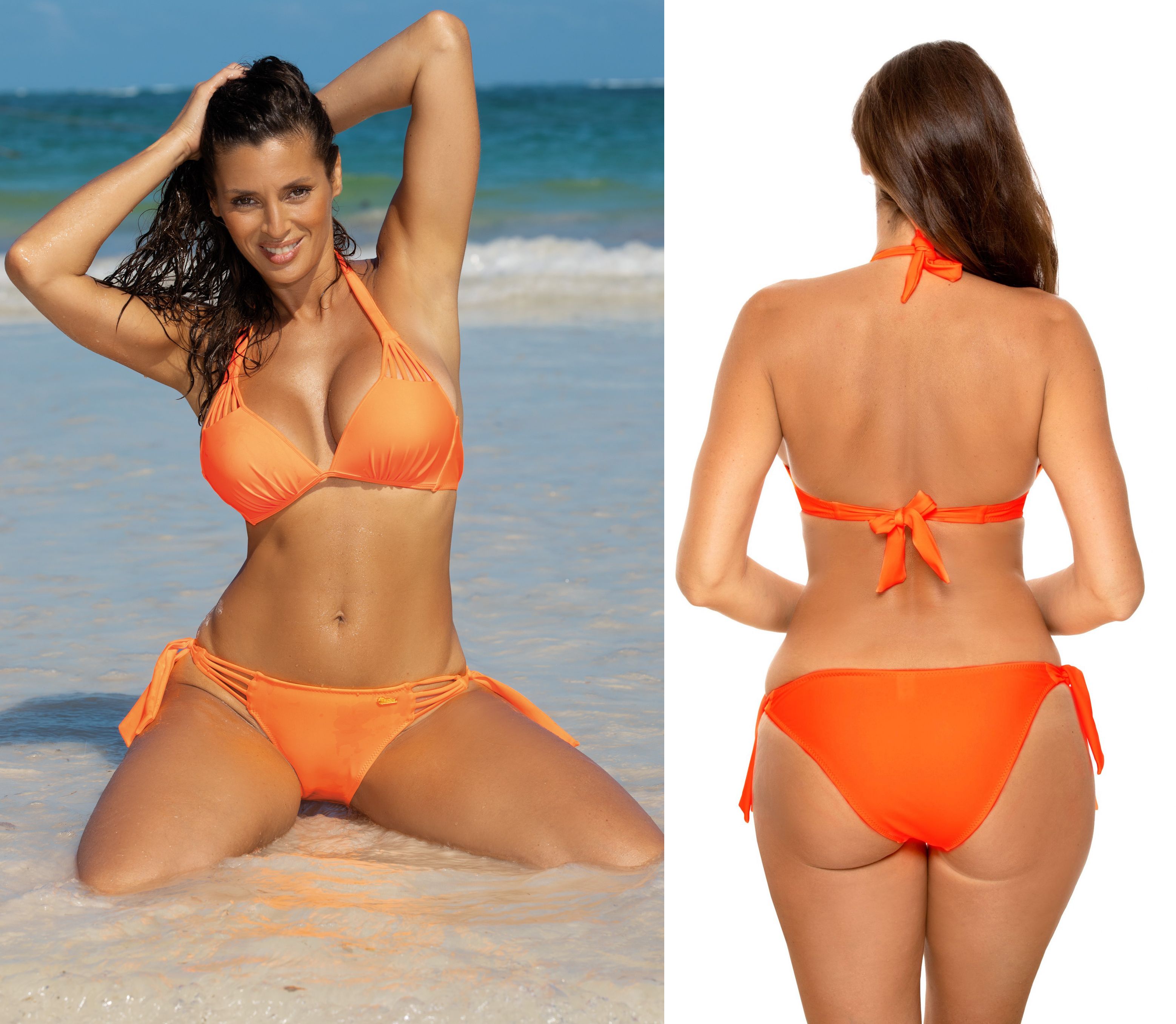 Dvoudílné plavky Colleen neonově oranžové Velikost: 38