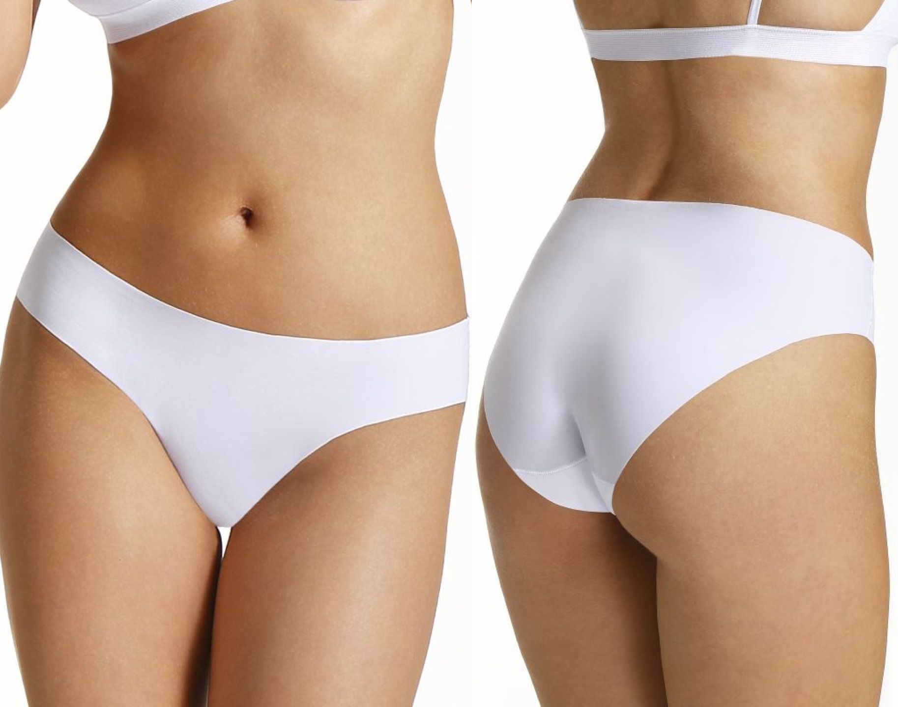 Hladké bezešvé kalhotky Shanika bílé Velikost: XL