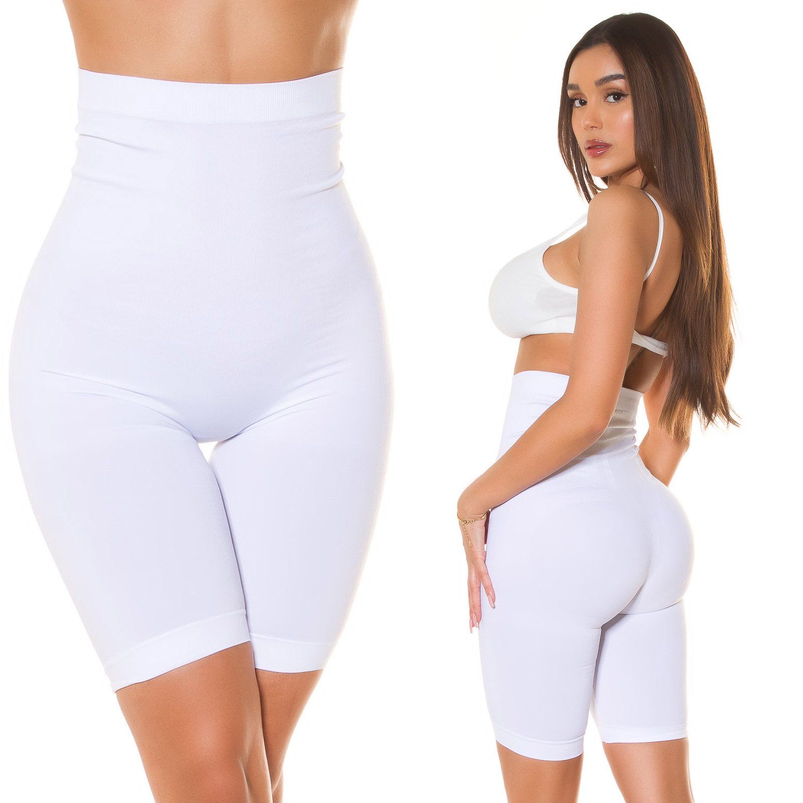Modelující šortky s vysokým pasem Deena bílé Velikost: L/XL