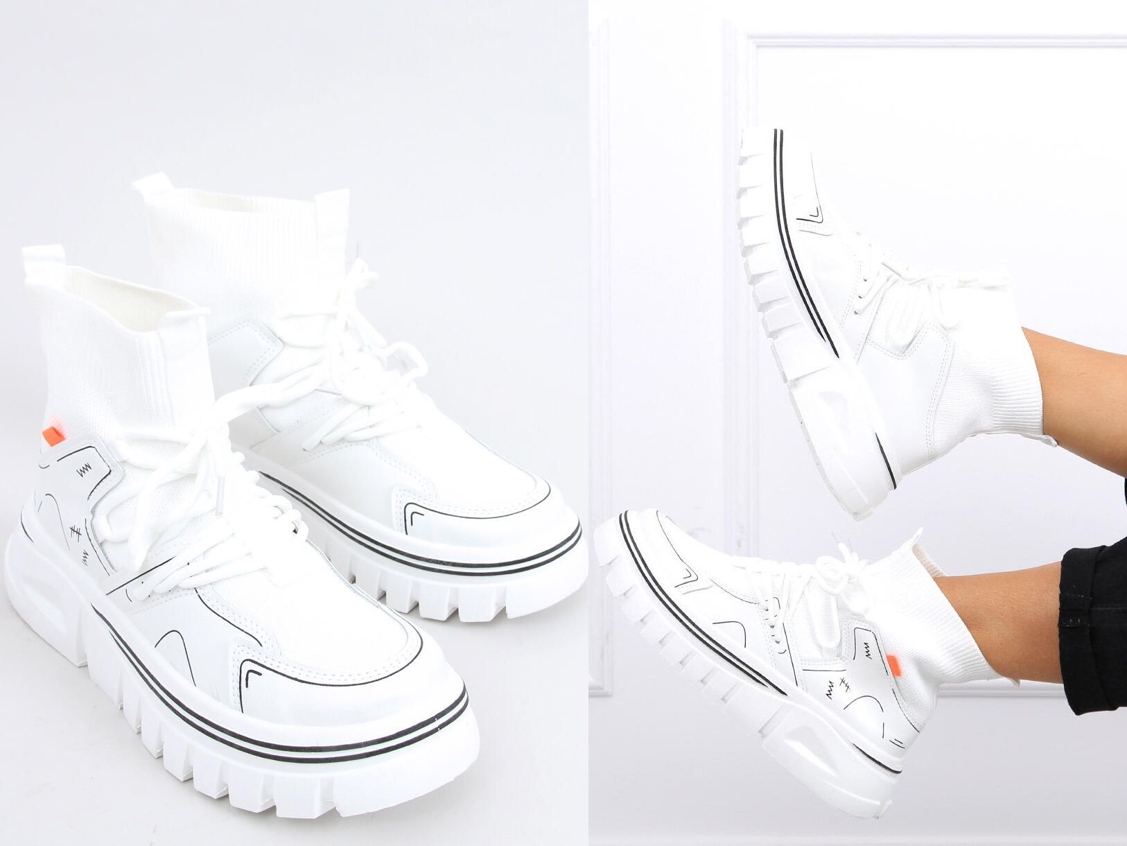 Sportovní nazouvací boty Angelina bílé Velikost: 37