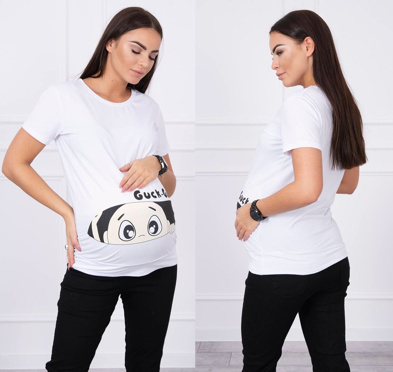 Těhotenské tričko Lallie bílé Velikost: XL
