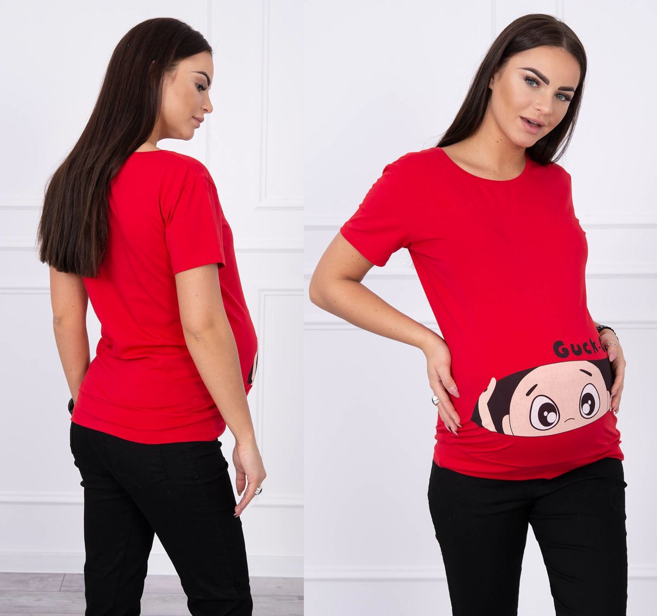 Těhotenské tričko Lallie červené Velikost: L