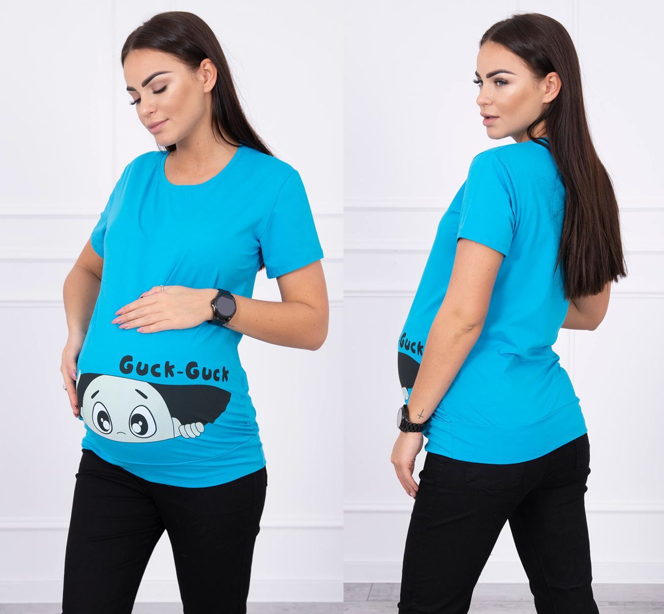 Těhotenské tričko Lallie tyrkysové Velikost: M