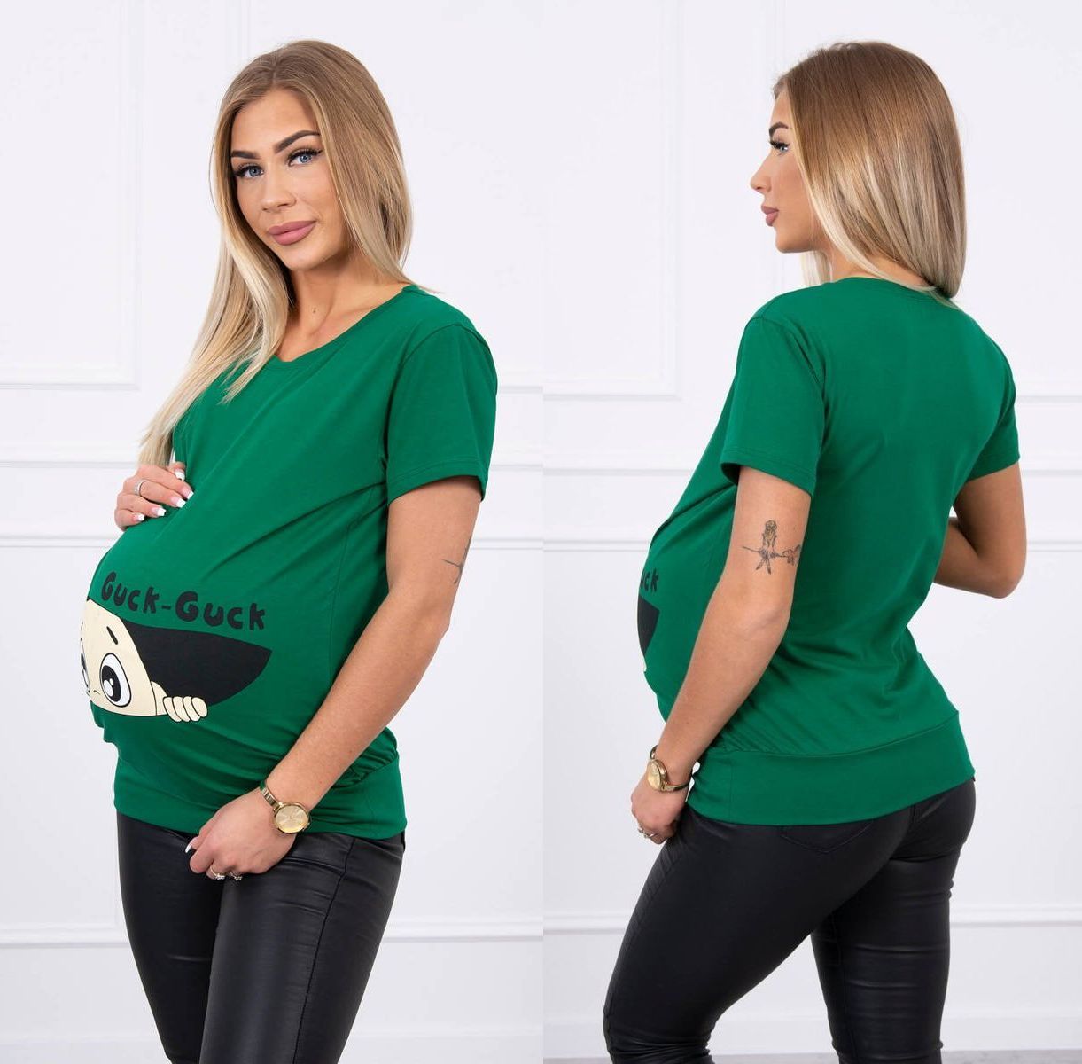 Těhotenské tričko Lallie zelené Velikost: L