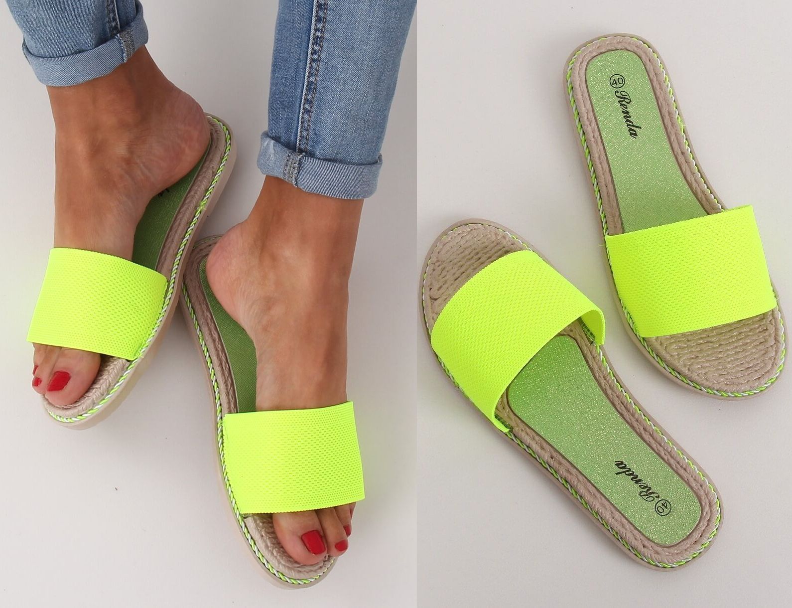 Trendy pantofle Ossia neonově zelené Velikost: 41