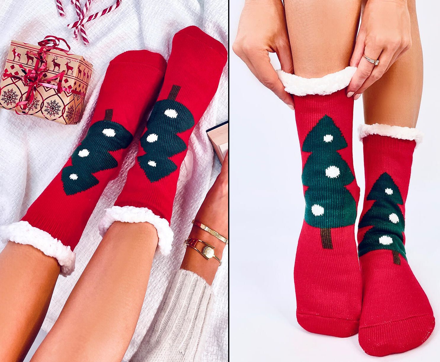 Vánoční ponožky s beránkem Aletha Velikost: Univerzální