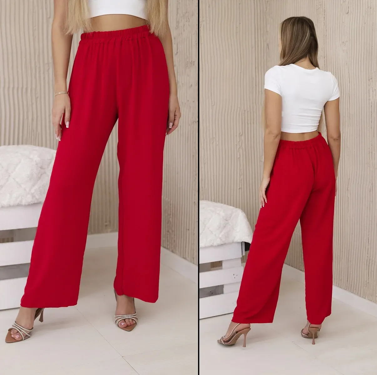 Volné kalhoty Antoinette červené Velikost: Univerzální