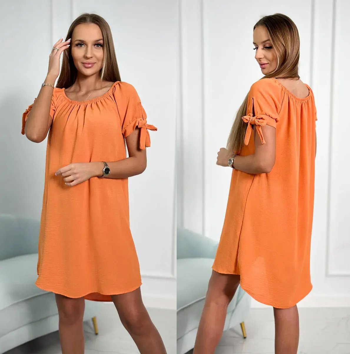 Volné letní šaty Hallie oranžové Velikost: Univerzální