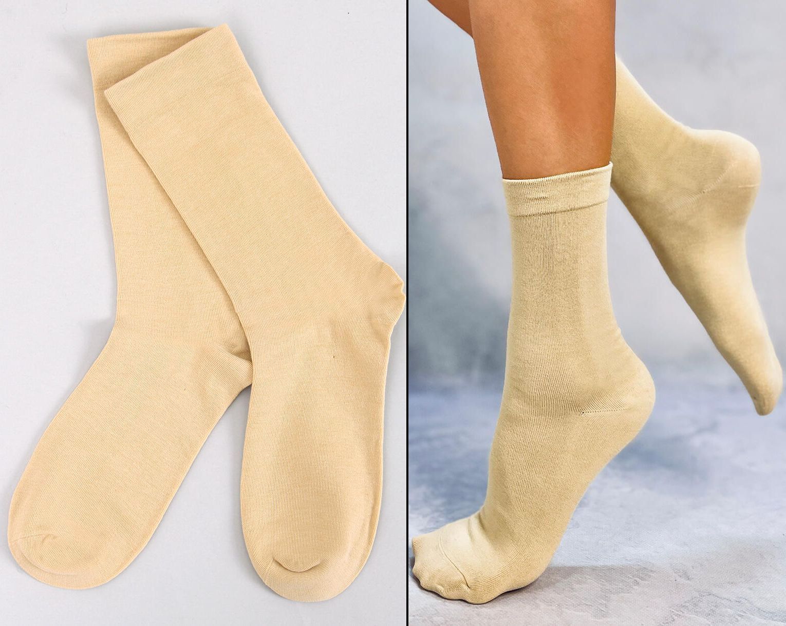 Vysoké ponožky Orna béžové Velikost: 39-42