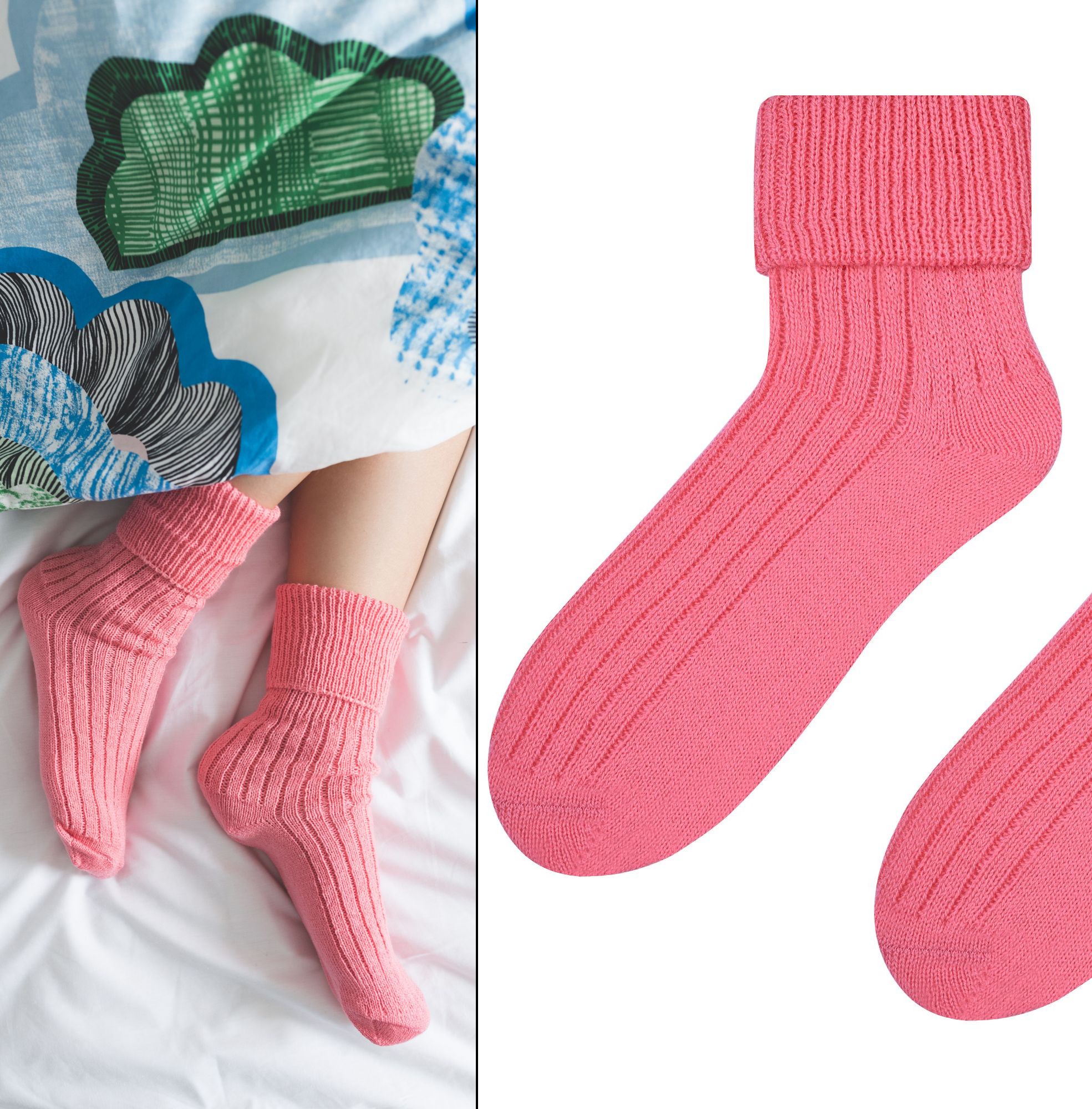 Vysoké teplé ponožky Sheba růžové Velikost: 35-37