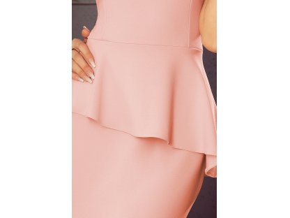 Asymetrické šaty s volánkem Mahalah růžové