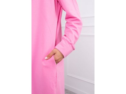 Asymetrický cardigan s kapucí Patti světle růžový
