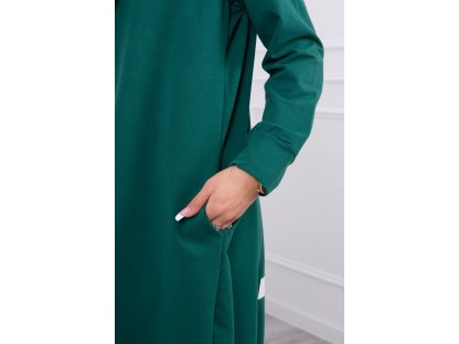 Asymetrický cardigan s kapucí Patti zelený